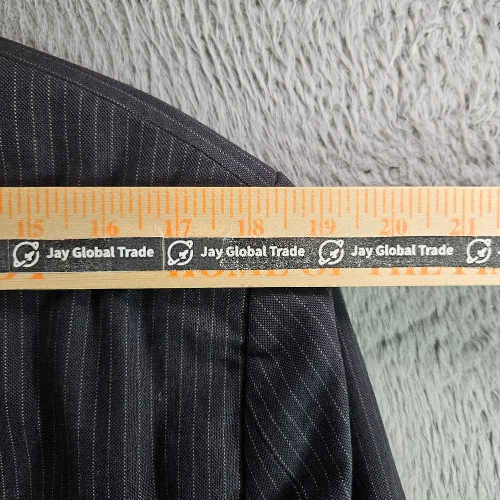 Banana Republic Mens 40R Tailored Fit Navy Pinstripe Cotton Blazer Jacket